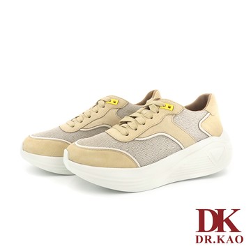 【DK 空氣鞋】漾青春異材質厚磅空氣女鞋 89-4138-22 淺棕