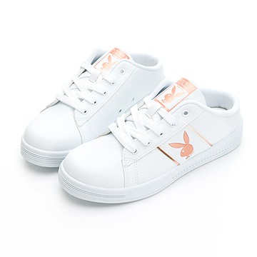 【零碼挖寶 第2雙再享75折】PLAYBOY 話題經典 漸層兔兔懶人鞋-白玫瑰金(PY0008)