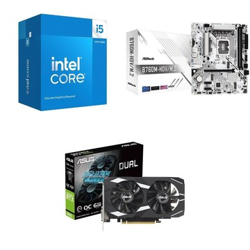 Intel 〈鈔省價〉i5-14400F+華擎 B760M 主機板+華碩 DUAL-RTX3050-O6G 顯示卡