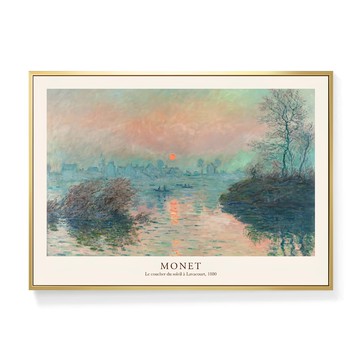 菠蘿選畫所 莫內 拉瓦庫爾的夕陽 AVAR5728G  70 x 50cm  金色