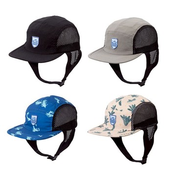 日本限定 -風格戶外兩用衝浪帽/ 五片帽附扣帶-水陸兩用 (共4色) 米褐色印花