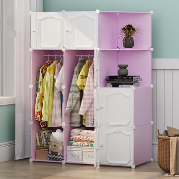 簡易衣柜現代簡約家用出租房儲物收納柜臥室塑料組裝經濟型布衣櫥