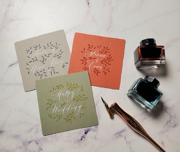 客製化訂製  手寫英文花體字小卡