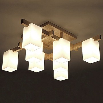 【威森家居】北歐 實木長方罩簇群吸頂燈 現貨原木工業風現代簡約復古吸頂燈吊燈壁燈大廳客廳臥室陽台燈具LED設計師 L161102