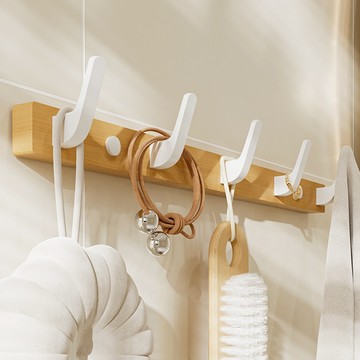 櫸木掛鉤 實木掛勾 免打孔無痕掛鉤 門後掛鉤 浴室玄關廁所衛生間牆壁强力掛鉤掛架 衣服掛鉤 掛衣架 門板門上掛鉤