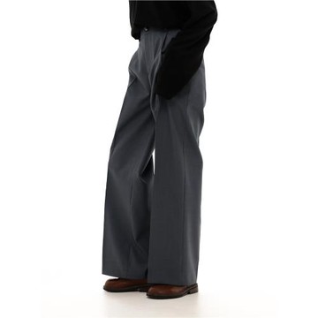 GIBBYCNA秋季上新！松緊腰直筒西褲男女寬松休閑百搭顯瘦西裝褲子