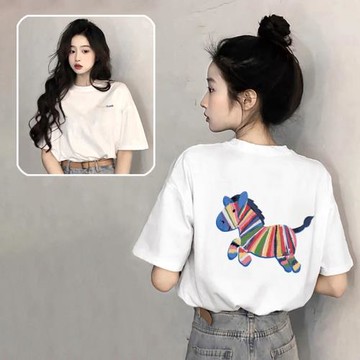 白色卡通短袖t恤女純棉2026夏季新款爆款寬松顯瘦女裝半袖上衣ins