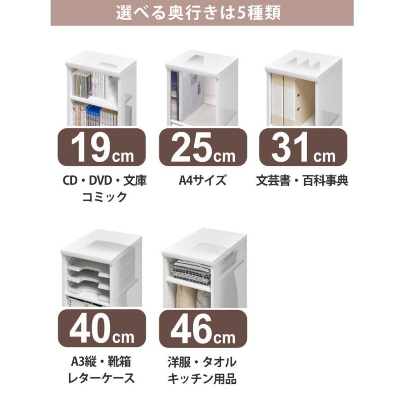 オーダー本棚 タフ棚板 幅15-24cm 奥行46cm 高さ117cm （ 収納棚 書棚