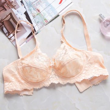 超薄款三排扣大胸顯小無海綿蕾絲