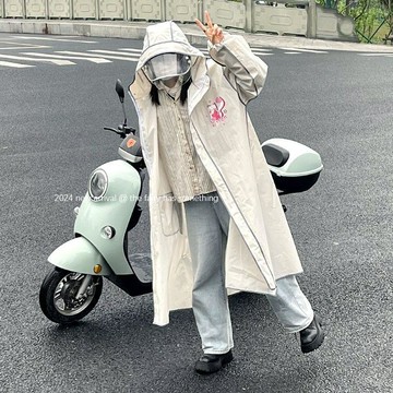 🌟防暴雨🌟卡通雨衣成人長款全身單人電動車男女暴雨專用防水電瓶車騎行雨披一件式雨衣 雨衣一件式 成人雨衣 摩托車雨衣