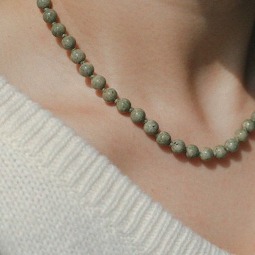 鼠尾草綠化石碧玉項鍊