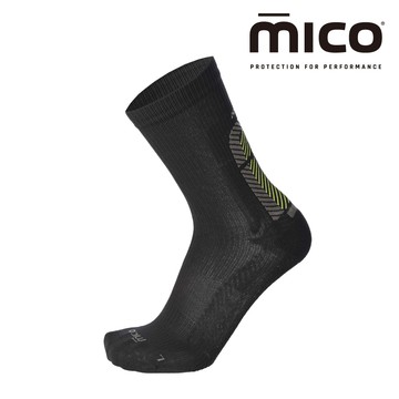 MICO 輕量中筒越野慢跑襪 NanoGlide CA1285 / 160黑-黃
