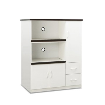 ASSARI-防潮防蛀塑鋼緩衝二拖盤電器櫃(寬97x深43x高124c白