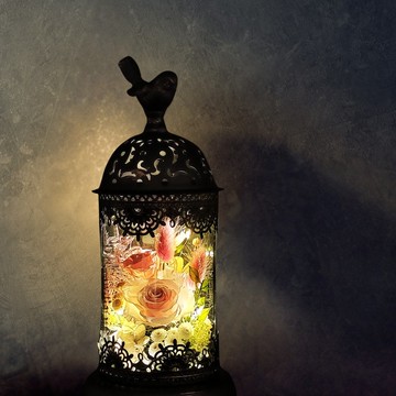 永生花燭臺擺設 - 復興時代 (粉紅)(小)