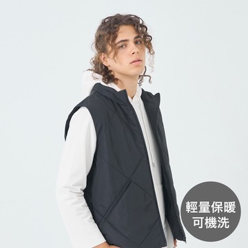 GIORDANO 男裝立領休閒背心 E-care輕暖系列 - 09 標誌黑