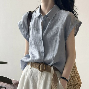 短袖襯衫女夏2025流行爆款薄氣質職業通勤法式小資減齡飛袖上衣