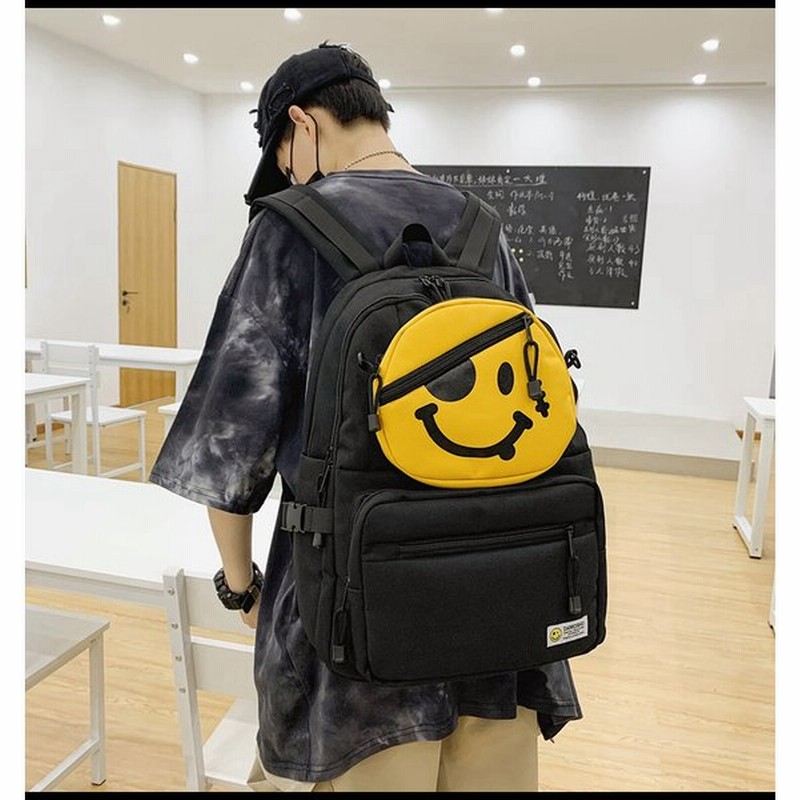 ユニセックス 男女兼用 リュック バッグ 大きめ レディース 通学 学生 韓国 収納 防水 可愛い にこちゃん 通学バッグ 2way 通販 Lineポイント最大0 5 Get Lineショッピング