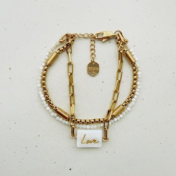 Love永恆貝母多層次手環