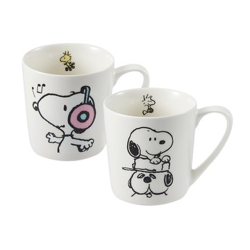 Corelle Brands SNOOPY 系列 460ml 馬克杯｜音樂派對X微笑時光 兩入組（兩款可選）