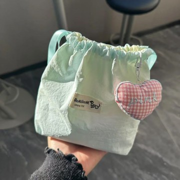 風度嚴選 ❤️ ins風小清新抽繩包包 大容量收納袋 便攜手提束口袋 化妝包 上班雜物手拎包 外出雜物收納袋
