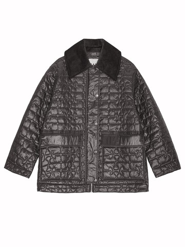 ganni quilted midi jacket