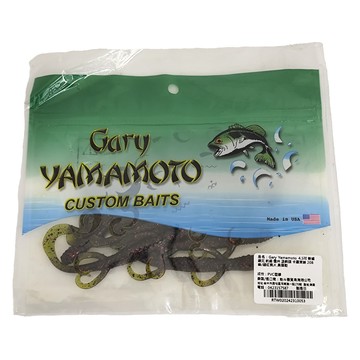 Gary YAMAMOTO 4.5吋 緩沉 釣組 蜥蜴路亞  綠色 + 細紅亮片 + 黑顆粒  1組