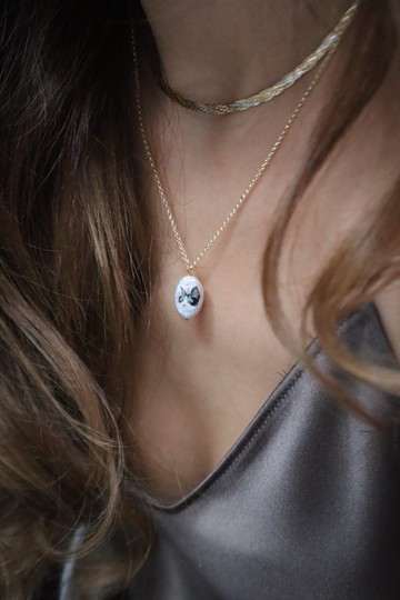 【客製化】手繪寵物肖像巴洛克珍珠項鍊