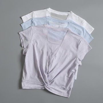 健身服女夏季寬松美背跑步短袖性感運動上衣速干T恤網紅瑜伽罩衫