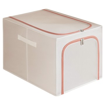 JOSIC 側開防水PVC透明收納箱 32L  1個  30 x 45 x 23cm  莫蘭迪粉