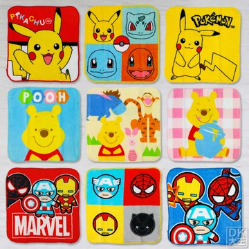 寶可夢/維尼/復仇者/史努比 3入小方巾 手帕 (3入組) 正版授權 蜘蛛人/鋼鐵人/皮卡丘/跳跳虎/史努比【DK大王】