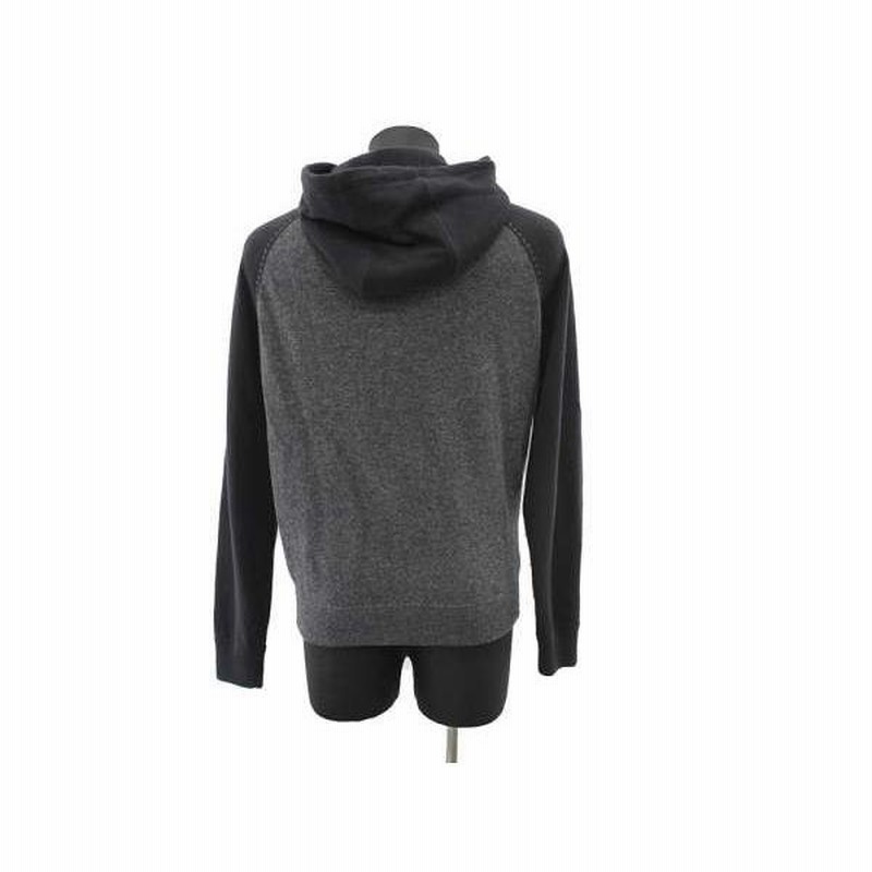 エルメス パーカー メンズ グレー ブラック ウール カシミア