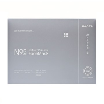 HAOFA 氣密型 N95 立體醫療口罩 S  30片  1組  蒼灰綠