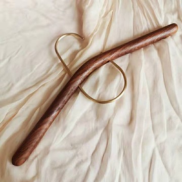 衣架 黑胡桃加黃銅 一對