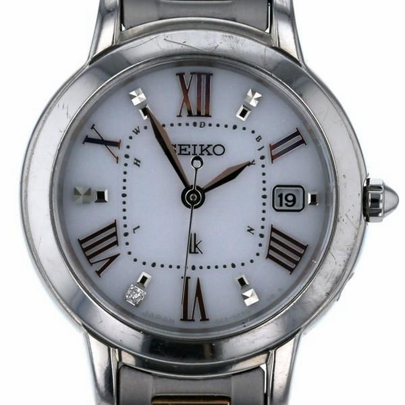 セイコー SEIKO ルキア 1Pダイヤモンド 1B22-0CK0 ソーラー ホワイト