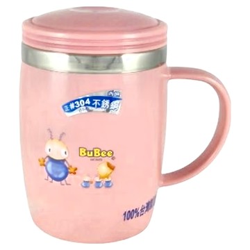 BuBee小蜜比炫光雙層杯 0.5L台灣製造 #304不鏽鋼 保溫保冷水杯  粉色  1個