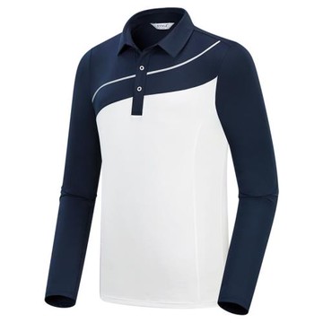 高爾夫球服裝秋冬男士長袖T恤polo衫拼接撞色翻領運動服情侶款