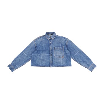 alexanderwang 做舊效果大理石藍牛仔布短襯衫