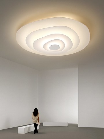 北歐臥室燈現代簡約設計感燈具創意幾何主臥房間燈水波紋吸頂燈