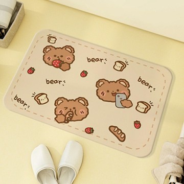 硅藻泥卡通吸水地墊廁所浴室防滑腳墊衛生間門口墊子衛浴速干軟墊