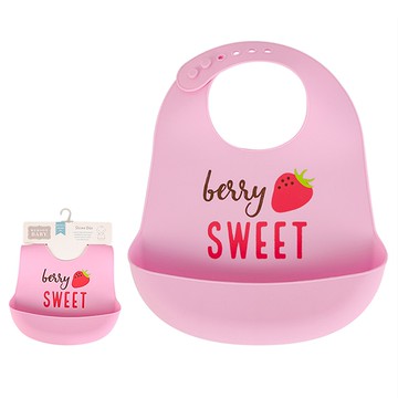美國 Luvable Friends - 甜蜜寶貝嬰幼兒矽膠立體圍兜單入組-甜蜜草莓