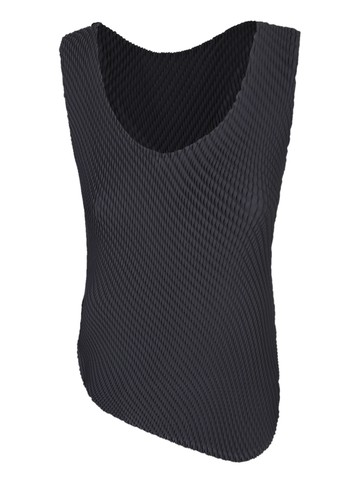 Issey Miyake Misty Pleats Black Tank Top