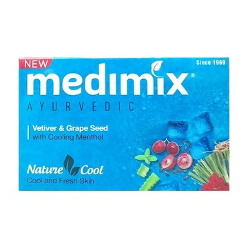 Medimix 印度藍寶石沁涼美肌皂 含岩蘭草、葡萄籽、薄荷  125g  1個