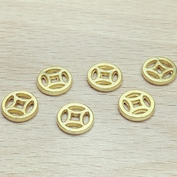 ◆Kana,U crystal 石現◆素金銅錢 串珠設計 編繩 水晶 手作 DIY 銅包金高保色配件