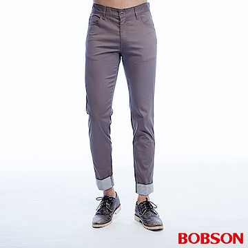 BOBSON 男款褲口反褶九分褲