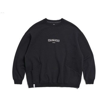 江戶勝 日系 男裝 潮流系列 英文字雙口袋長袖T恤(黑色) #上衣