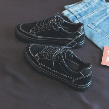 帆布鞋運動鞋女鞋休閒鞋街拍潮鞋板鞋小黑鞋時尚春季百搭新款
