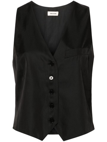 Zadig&Voltaire - Emaux satin waistcoat-style top - women - Polyester - M - Black