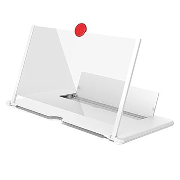 桌面放大手機架 圓形 白色 ABS+亞克力材質  1個