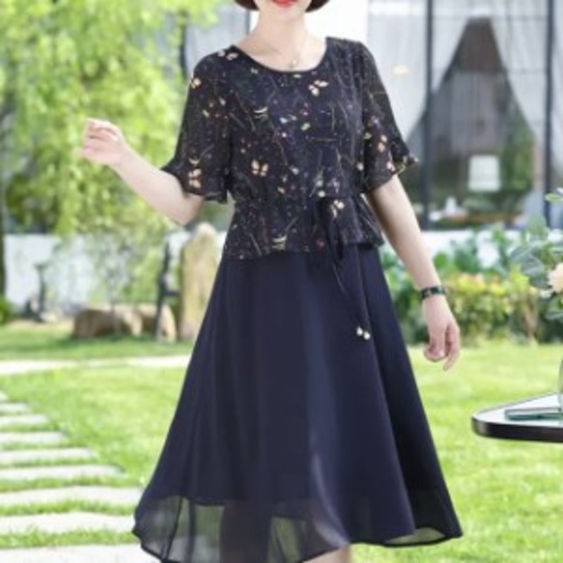 花柄 ワンピース ロング 結婚式 お呼ばれ 40代 50代 フォーマルワンピース ウエストマーク ワンピ 長袖 パーティードレス Aライン 通勤 通販 Lineポイント最大7 0 Get Lineショッピング