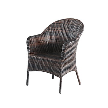 柏蒂家居-夏莉休閒扶手餐椅/陽台藤編椅/戶外庭院椅/洽談椅-60x57x82cm